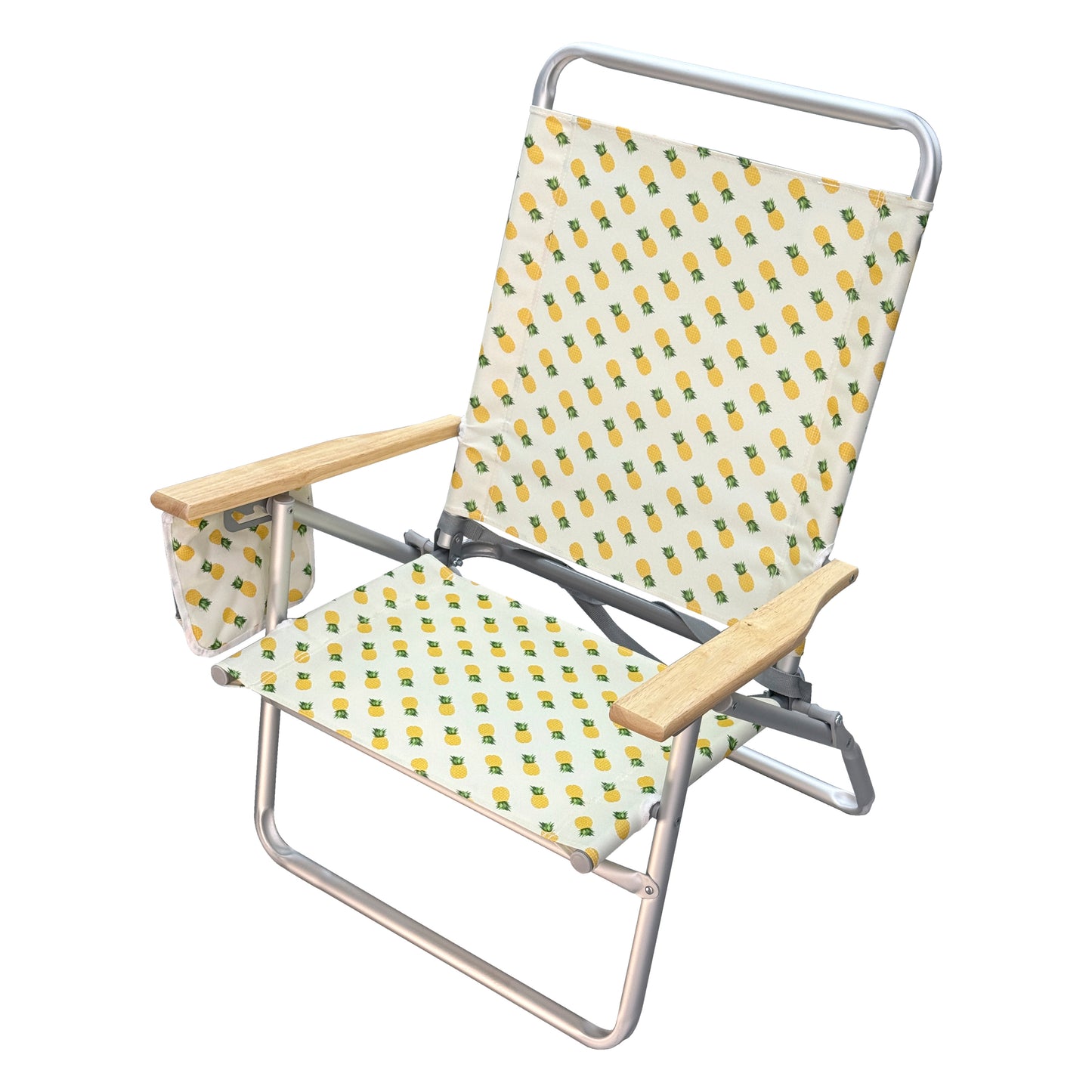 Silla de Playa Plegable de Aluminio | Respaldo Reclinable en 3 Posiciones | Reposabrazos de Madera | 4 Colores Disponibles | Ligera y Resistente para Camping y Playa