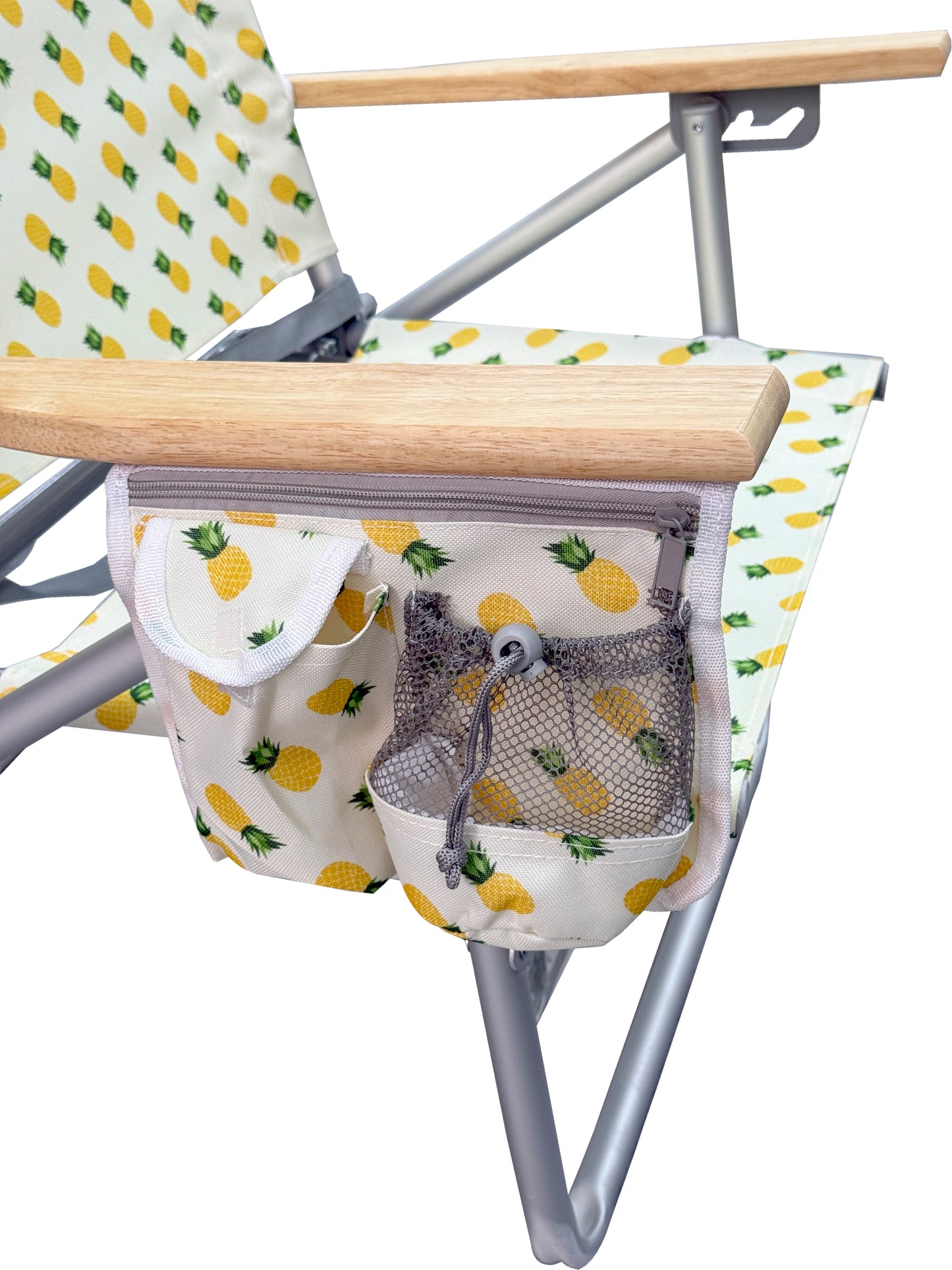 Silla de Playa Plegable de Aluminio | Respaldo Reclinable en 3 Posiciones | Reposabrazos de Madera | 4 Colores Disponibles | Ligera y Resistente para Camping y Playa