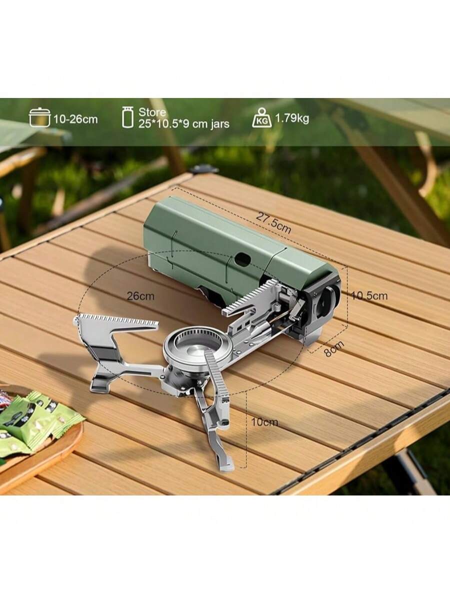 Estufa de Gas Portátil para Camping | Encendido Rápido | Compacta y Plegable | Soporte Antideslizante | Compatible con Cartuchos Butano