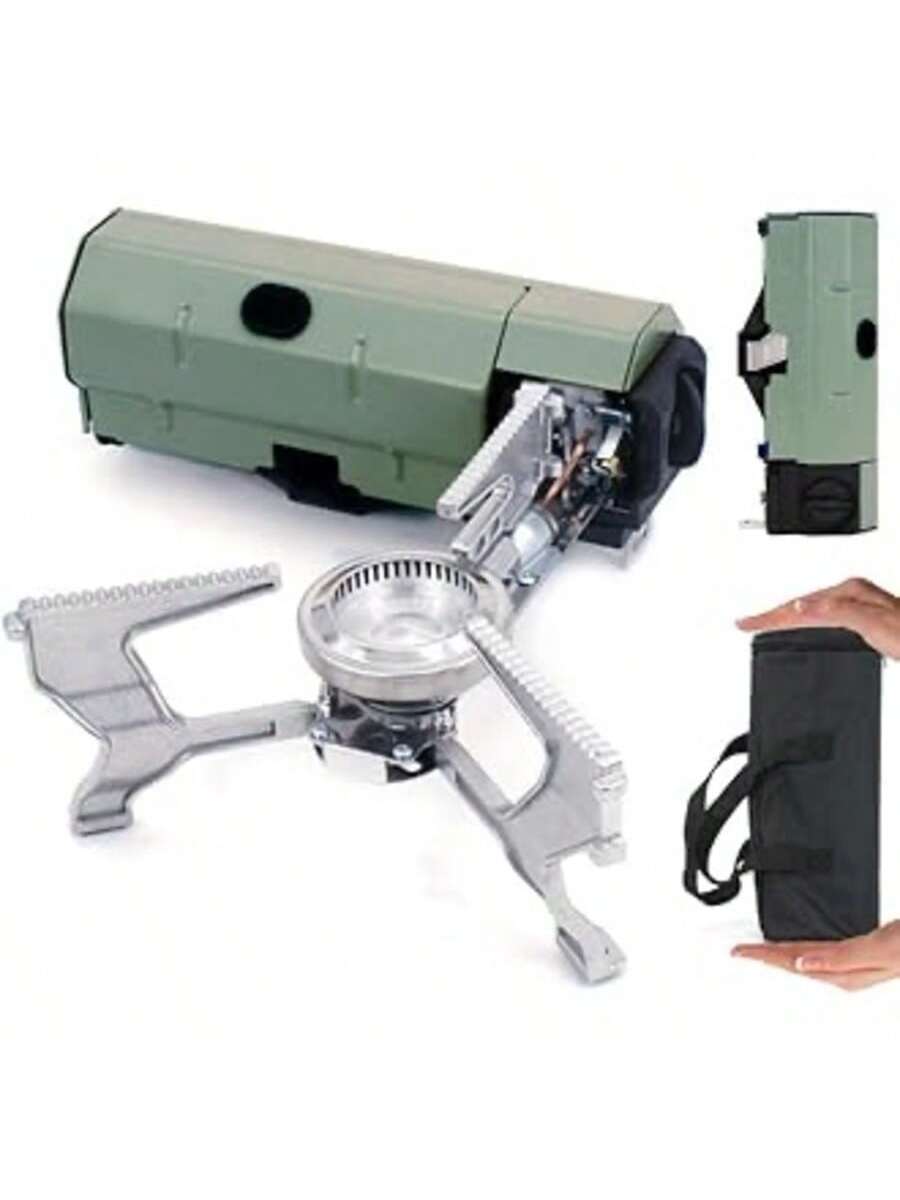 Estufa de Gas Portátil para Camping | Encendido Rápido | Compacta y Plegable | Soporte Antideslizante | Compatible con Cartuchos Butano