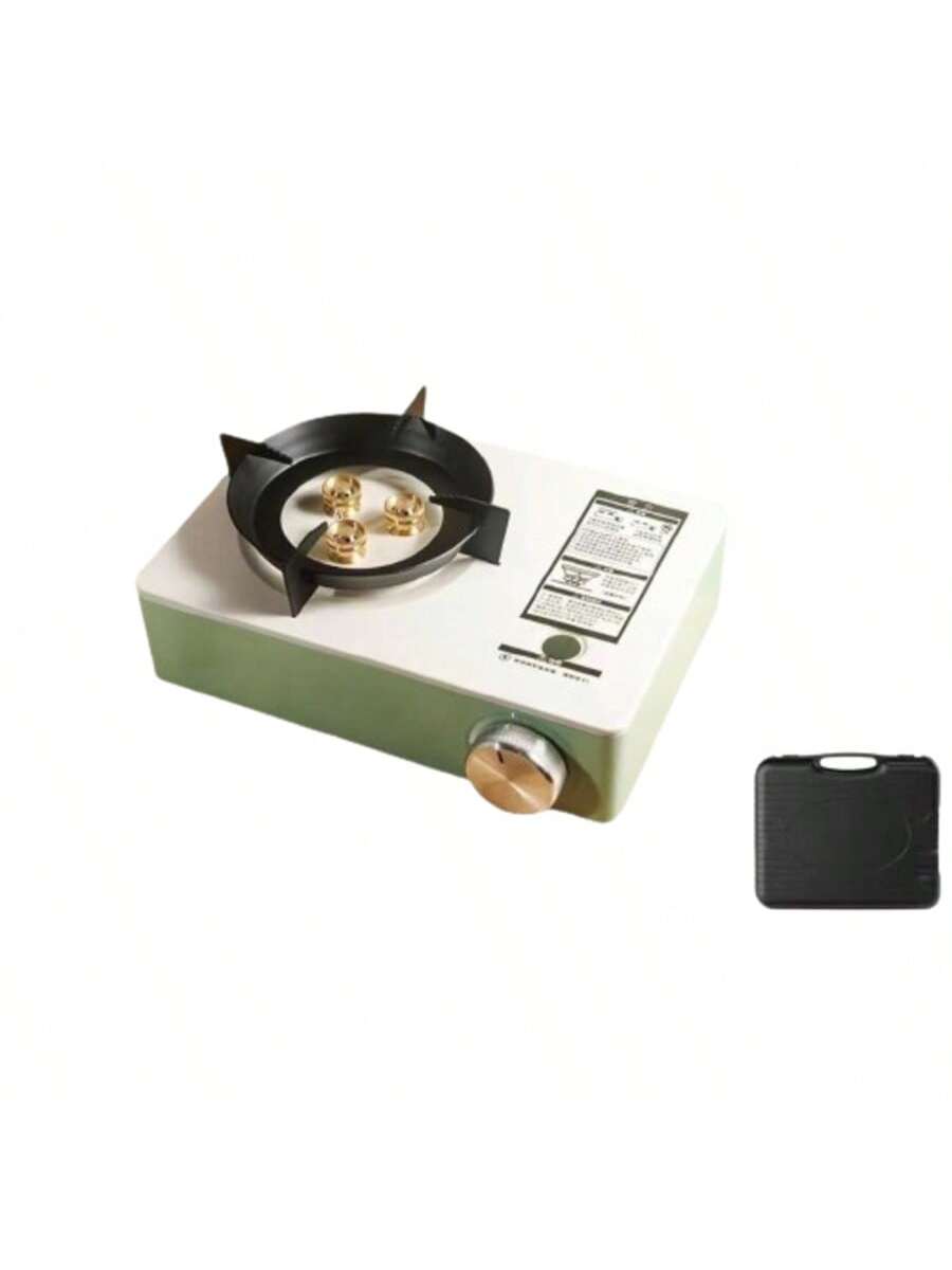 Estufa de Gas Portátil para Camping con 3 Quemadores | Mini Cocina de Gas Butano/Propano con Perilla Antideslizante y Cuerpo Reforzado | Ideal para Acampar, Picnic y Cocina Exterior