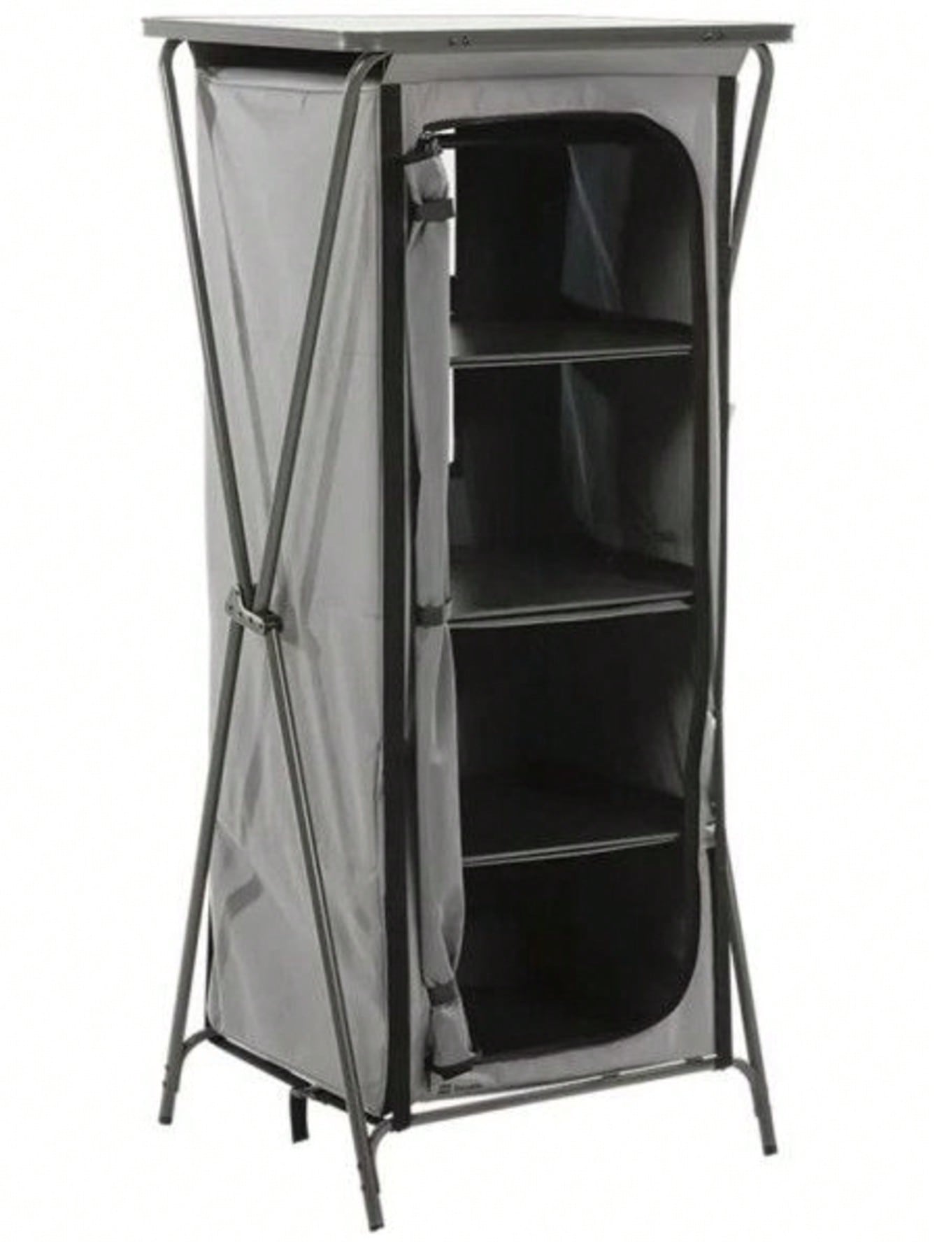 Armario de Camping Plegable 143x65x45cm con Bolsa | Estantería Portátil de Tela con 4 Niveles | Organizador de Ropa para Camping, Playa y Viajes