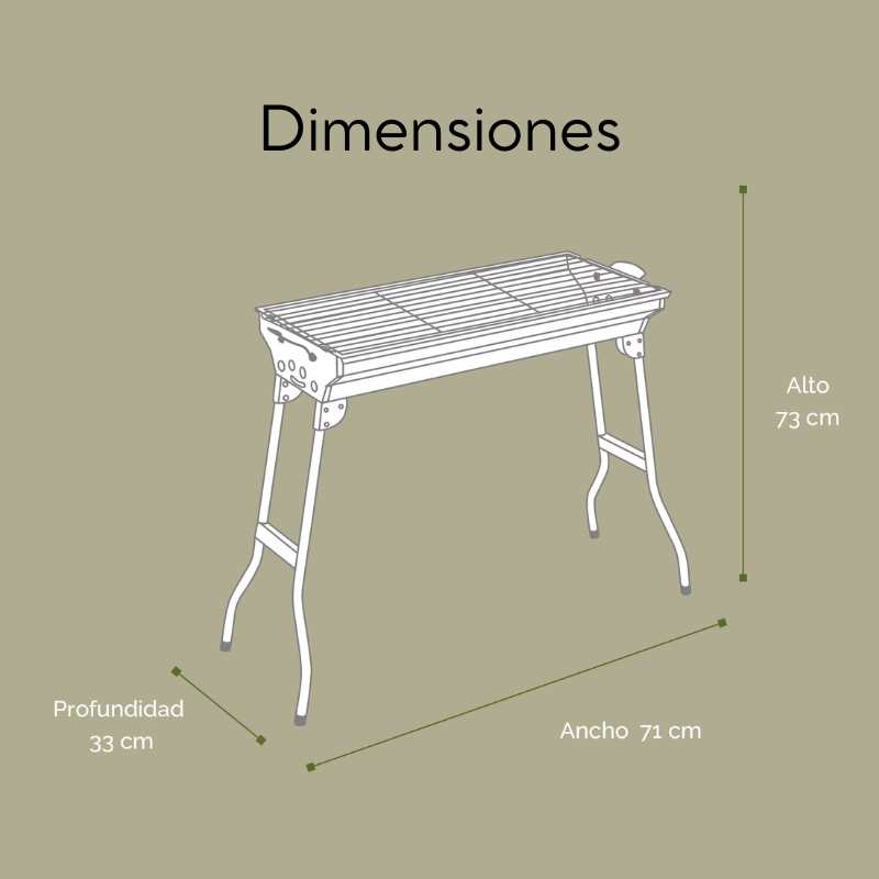 Barbacoa Parrilla Plegable - Perfecta para 3 a 5 personas