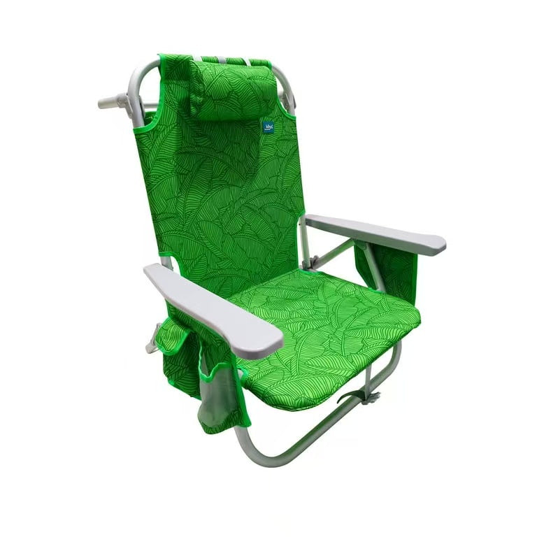 Silla de Playa Reclinable de Aluminio - 8 Posiciones Ajustables, Bolsa Nevera Desmontable, Bolsillos Laterales, Soporte de hasta 113 kg