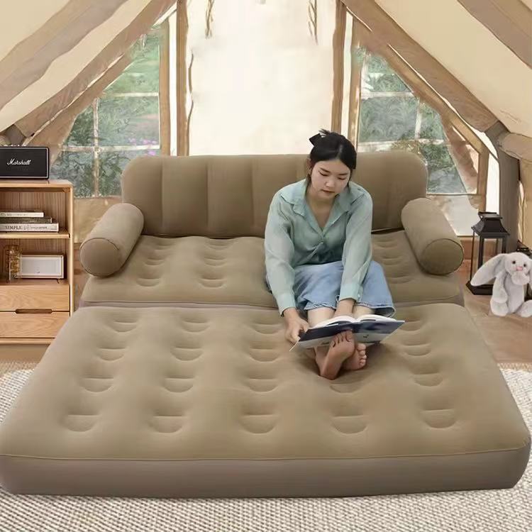FENGSEN Sofá Cama Inflable Plegable Doble 190*150*65 cm con Bomba Eléctrica – Ideal para Hogar y Camping (Copy)