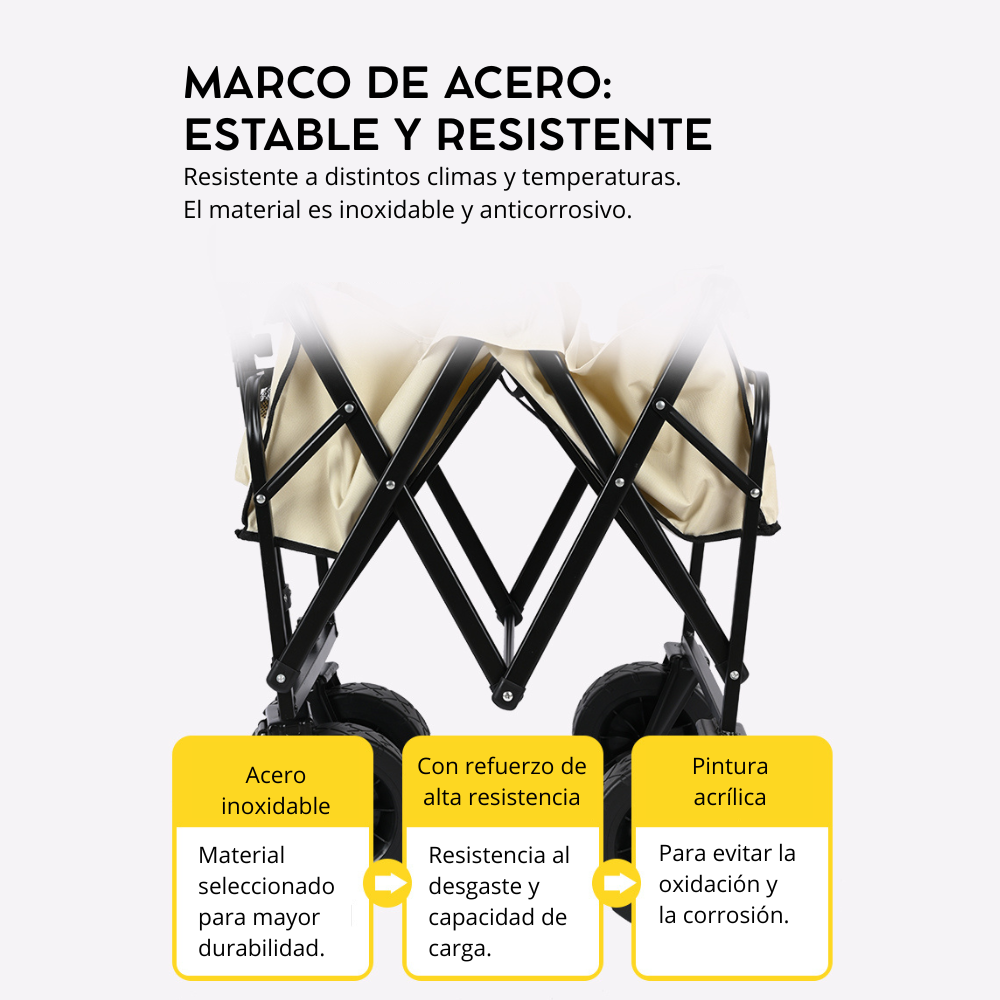 Carrito de Playa y Camping Plegable – Resistente e Impermeable FENGSEN