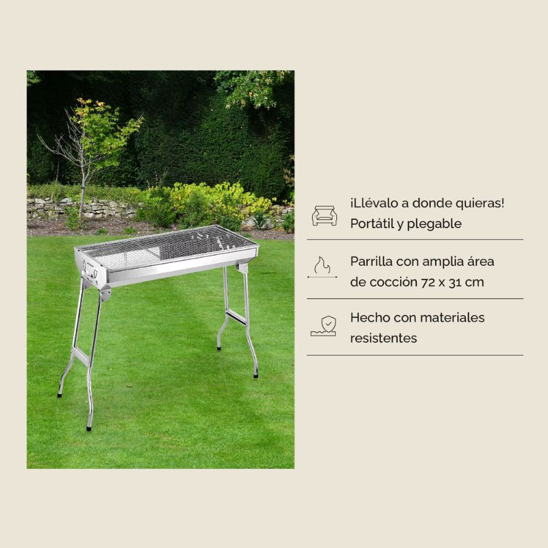 Barbacoa Parrilla Plegable - Perfecta para 3 a 5 personas
