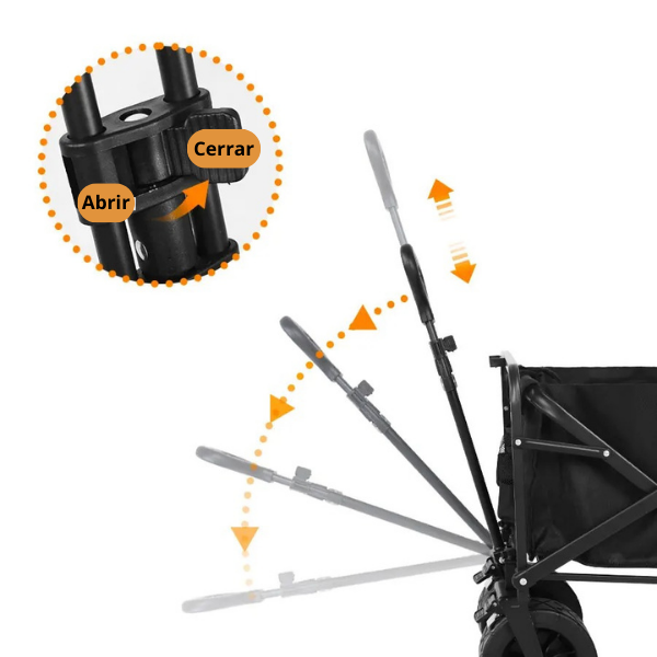 Carro Multiusos Plegable 150L con Ruedas Todoterreno