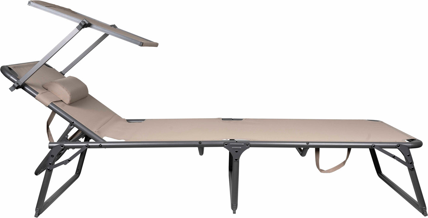 Tumbona Plegable Con Parasol - Resistente y Elegante FENGSEN