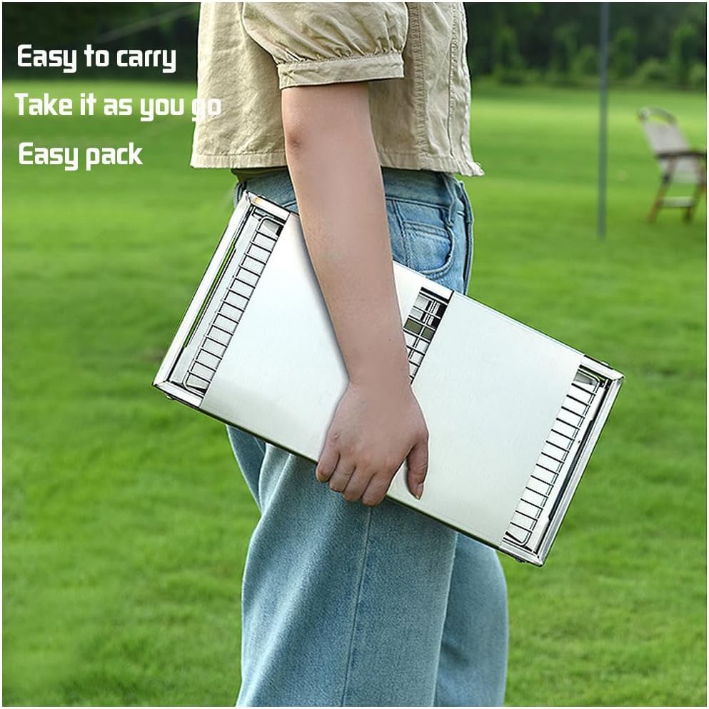 Barbacoa Portátil de Acero Inoxidable – Resistente y Plegable FENGSEN