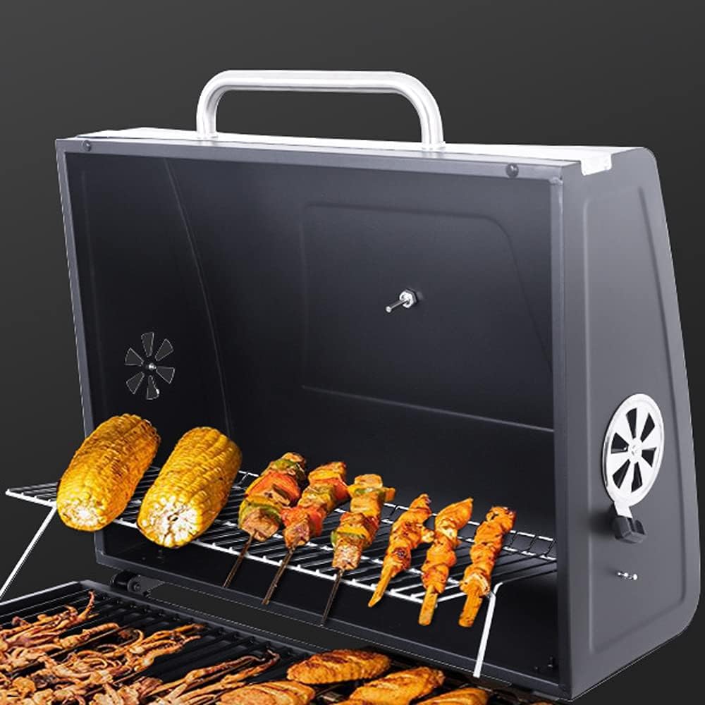 Barbacoa de carbón vegetal para jardín con estante regulable - Perfecto para compartir