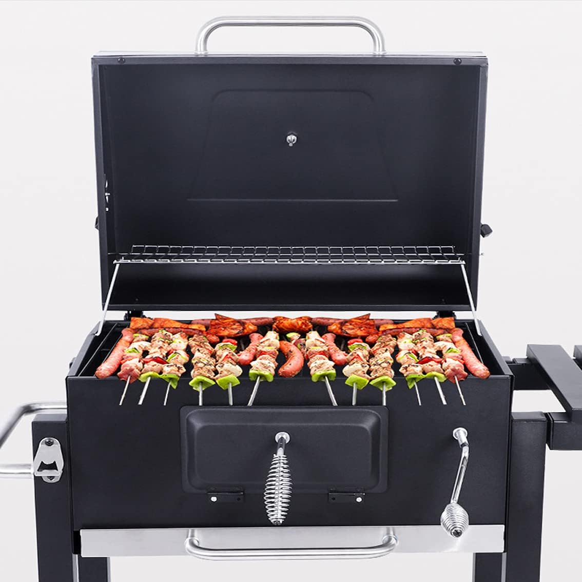 Barbacoa de carbón vegetal para jardín con estante regulable - Perfecto para compartir