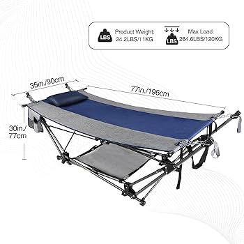 🏕️ Hamaca Plegable con Estructura y Bolsa de Transporte