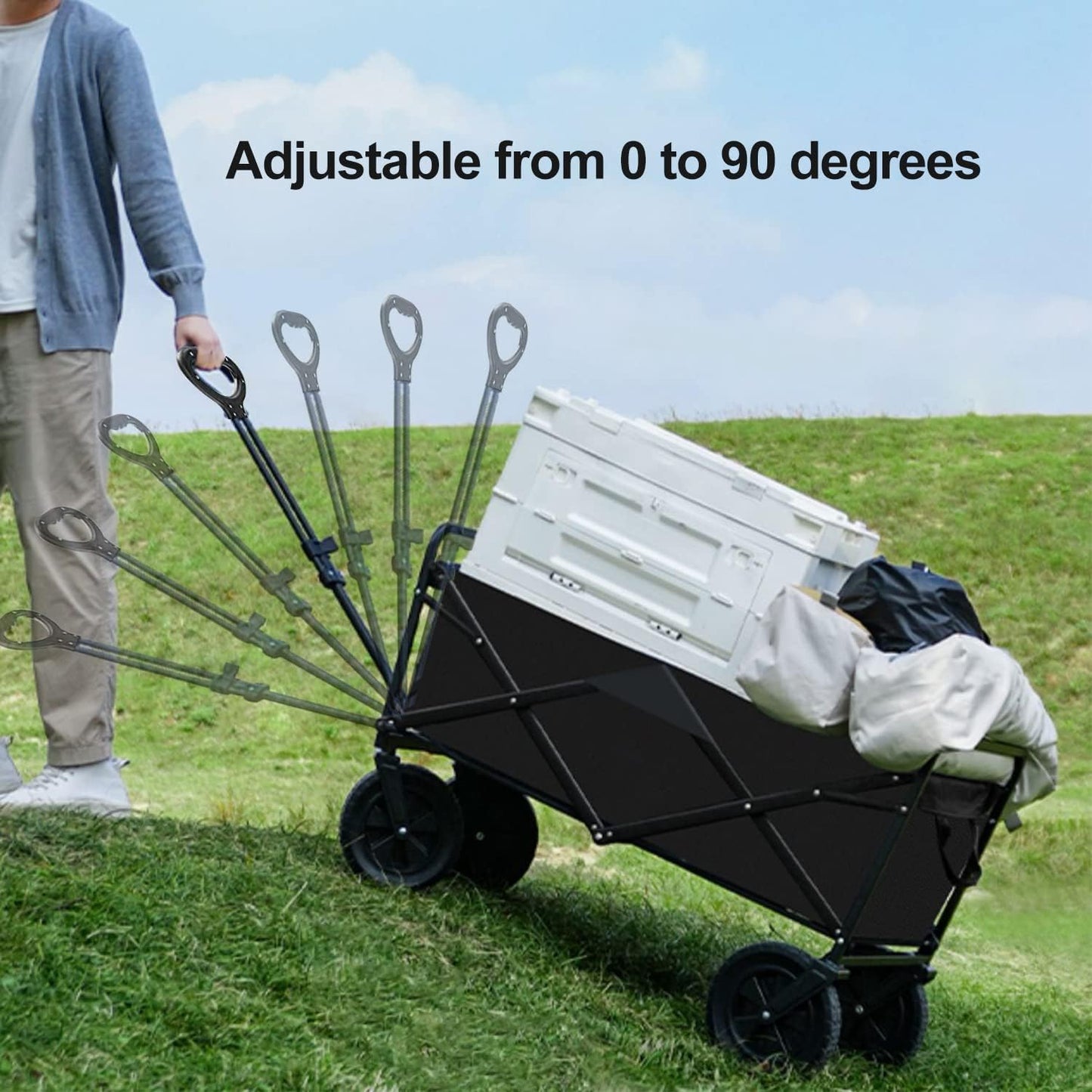 Carrito de playa - 72 X 87 X 43 CM - Práctico y plegable FENGSEN