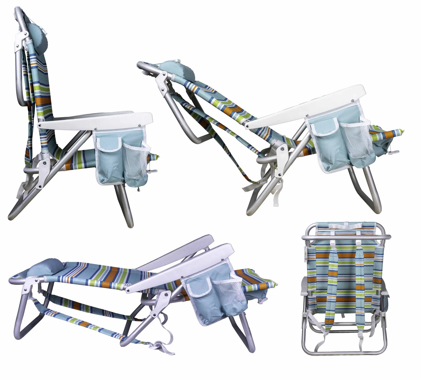 Pack de 2 Sillas de Playa Plegables - FENGSEN - Tumbona resistentes y cómodas FENGSEN