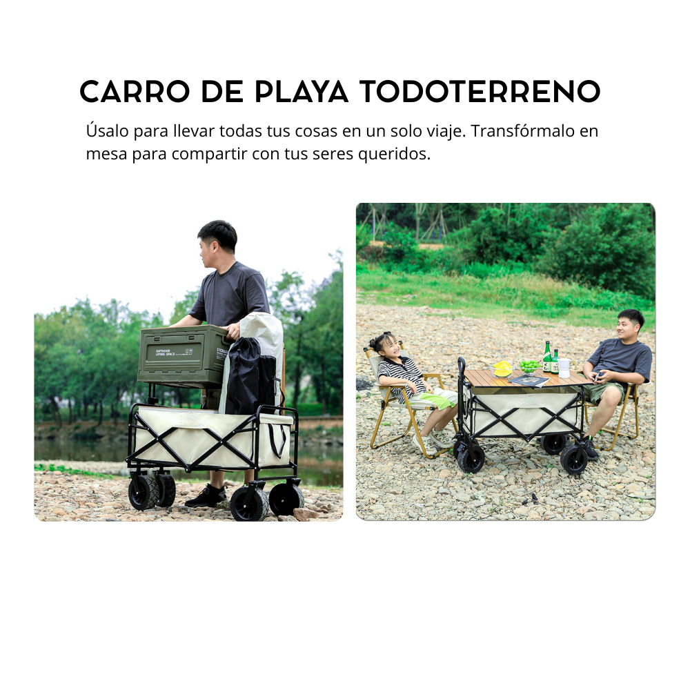 Carrito de Playa y Camping Plegable – Resistente e Impermeable FENGSEN