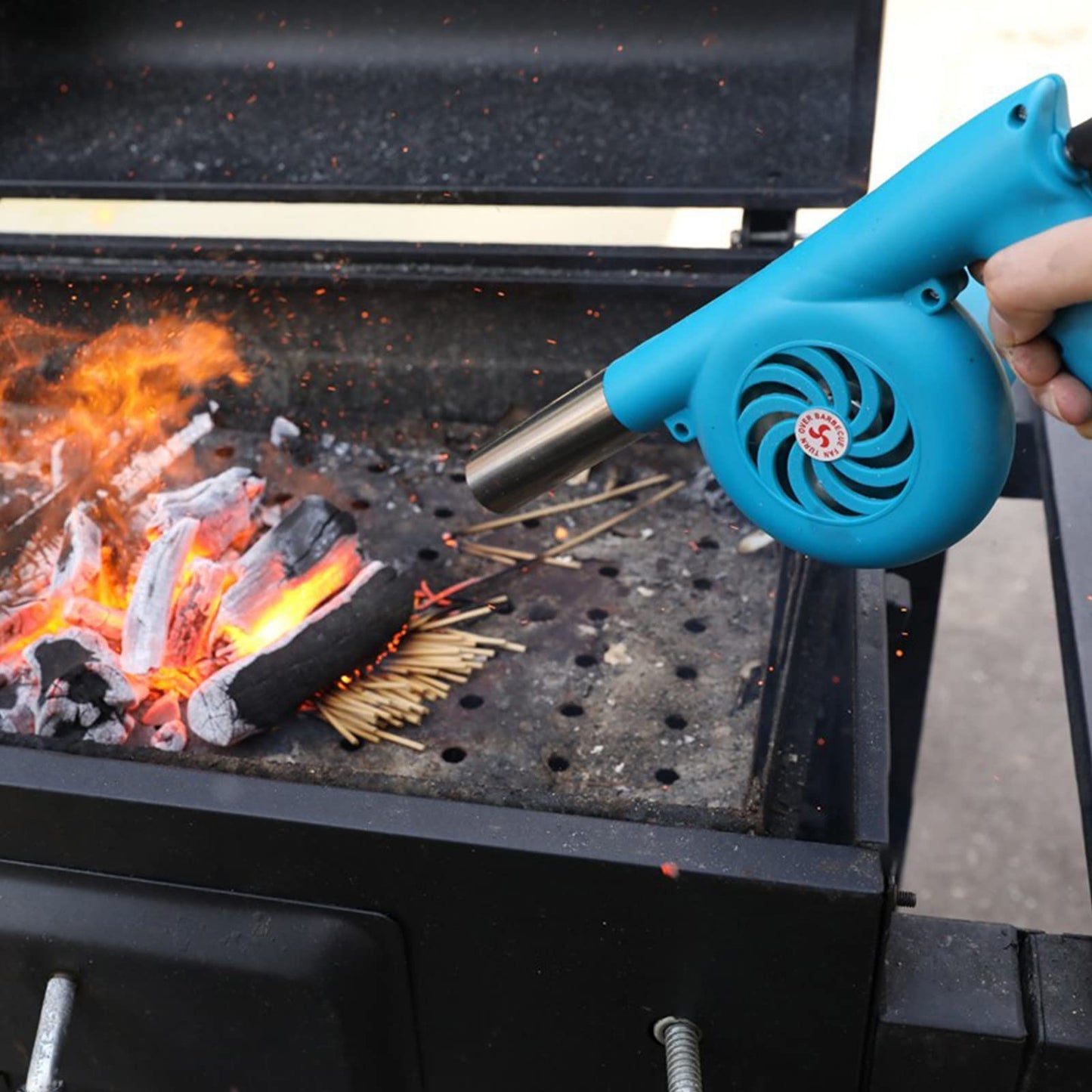 💨 Soplador de Aire Eléctrico Recargable para Barbacoa/Chimenea - ¡Enciende Rápido!
