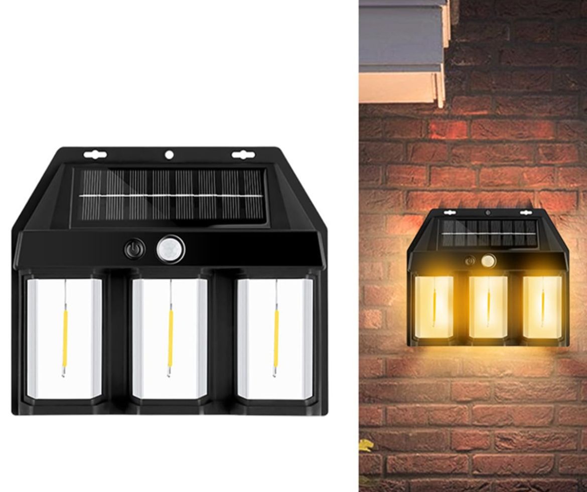 💡 Luz LED Solar con Sensor de Bruma – Iluminación Exterior con 3 Focos