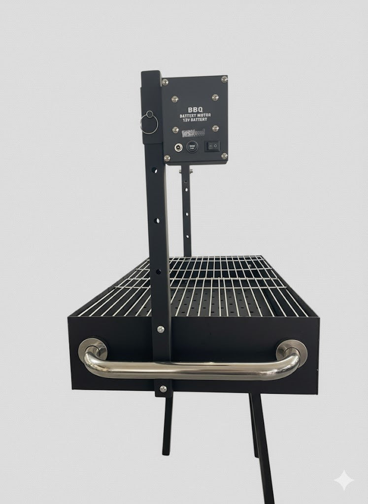 🔥 Parrilla BBQ Plegable con Asador Giratorio Eléctrico (Rotisserie)