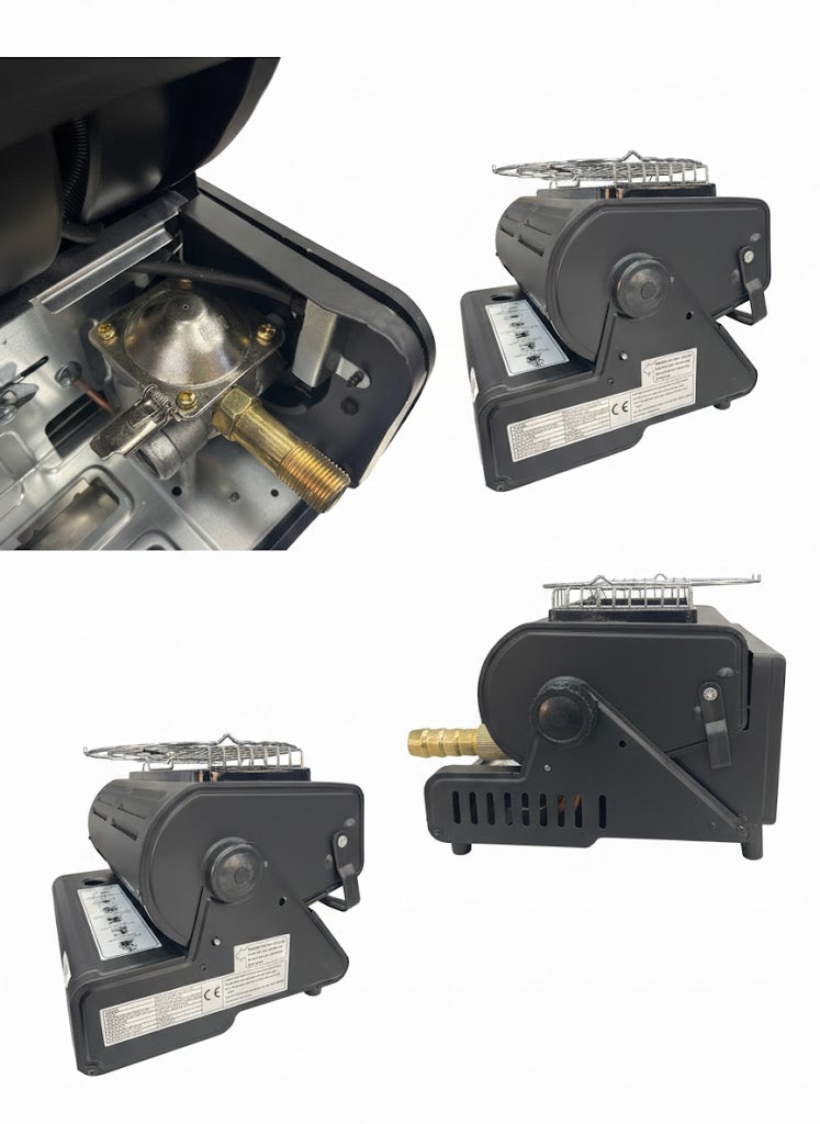 Estufa de Gas Portátil 2 en 1 | Calentador para Exterior y Camping