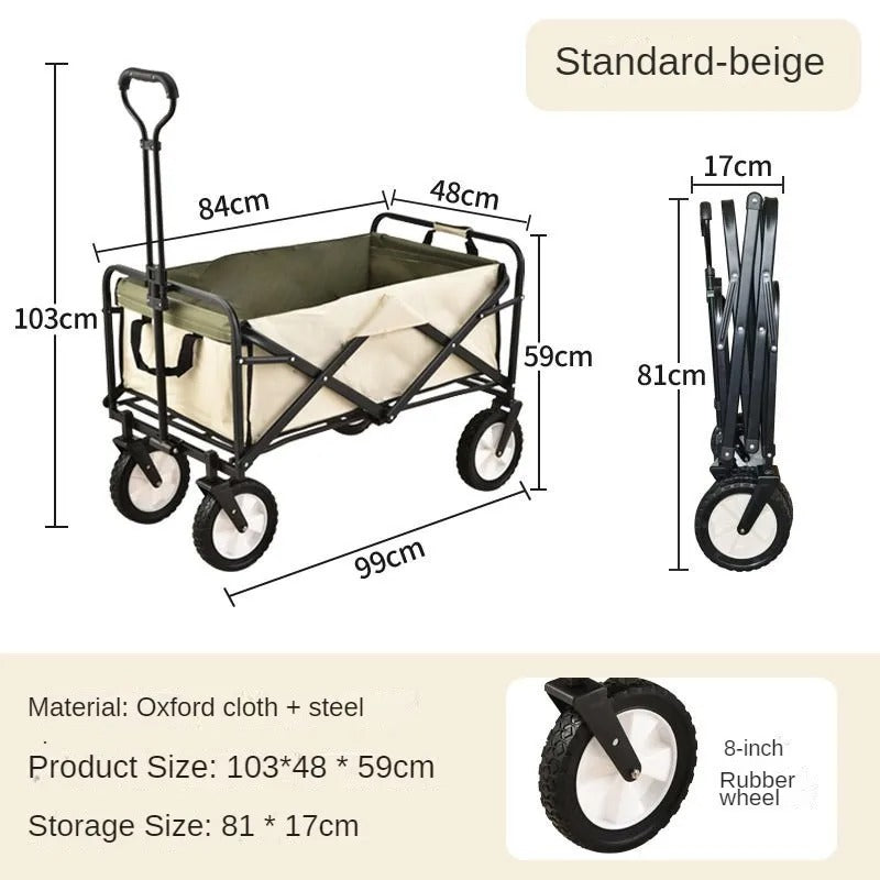 Carrito de Playa y Camping Plegable – Resistente e Impermeable FENGSEN