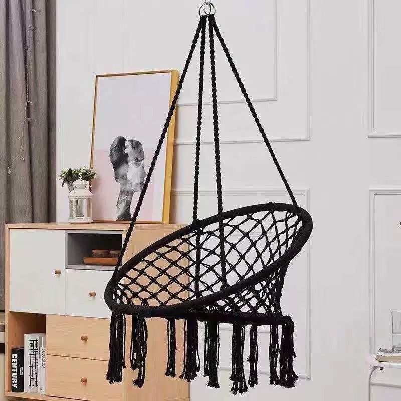 Silla Colgante de Macramé – Diseño Boho, Ideal para Interiores y Exteriores FENGSEN