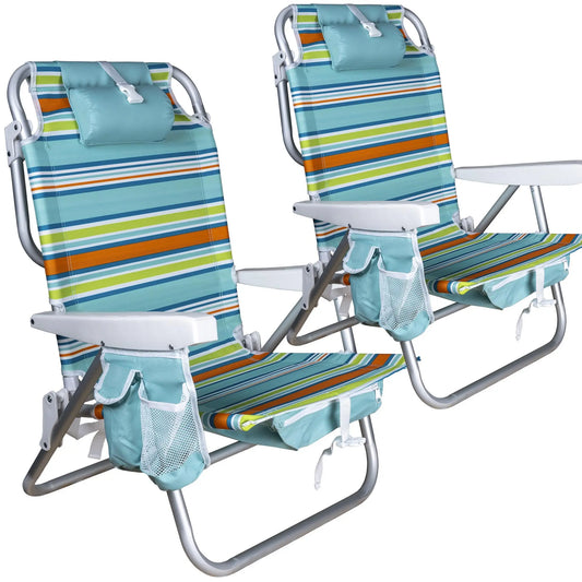 Pack de 2 Sillas de Playa Plegables - FENGSEN - Tumbona resistentes y cómodas FENGSEN