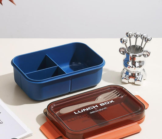 Caja de Almuerzo con 6 Compartimentos y Cubiertos