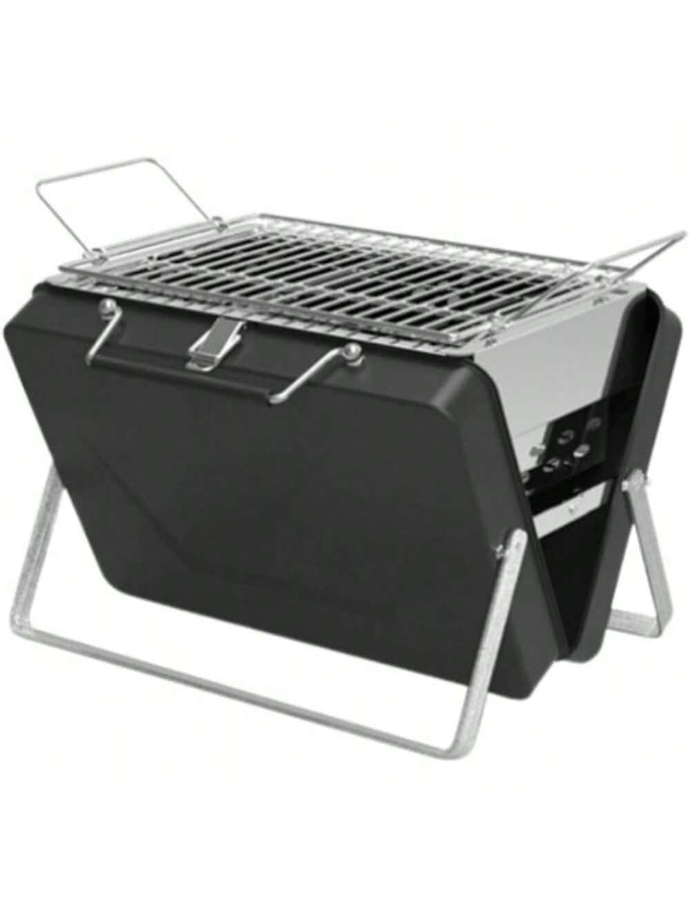 Parrilla Portátil de Carbón para Barbacoa | BBQ Plegable de Acero Inoxidable | Mini Parrilla de Mesa 24x22x29 cm para Camping, Picnic y Jardín