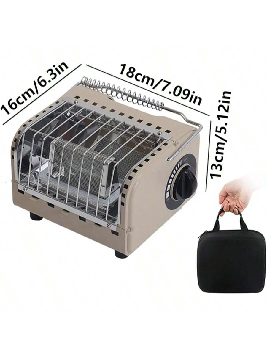 Calefactor de gas portátil mini | Estufa de camping compacta | Calentador exterior multifuncional | Con bolsa de transporte | Ideal para acampadas, barbacoas, viajes
