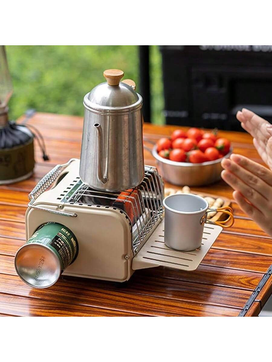 Calefactor de gas portátil mini | Estufa de camping compacta | Calentador exterior multifuncional | Con bolsa de transporte | Ideal para acampadas, barbacoas, viajes