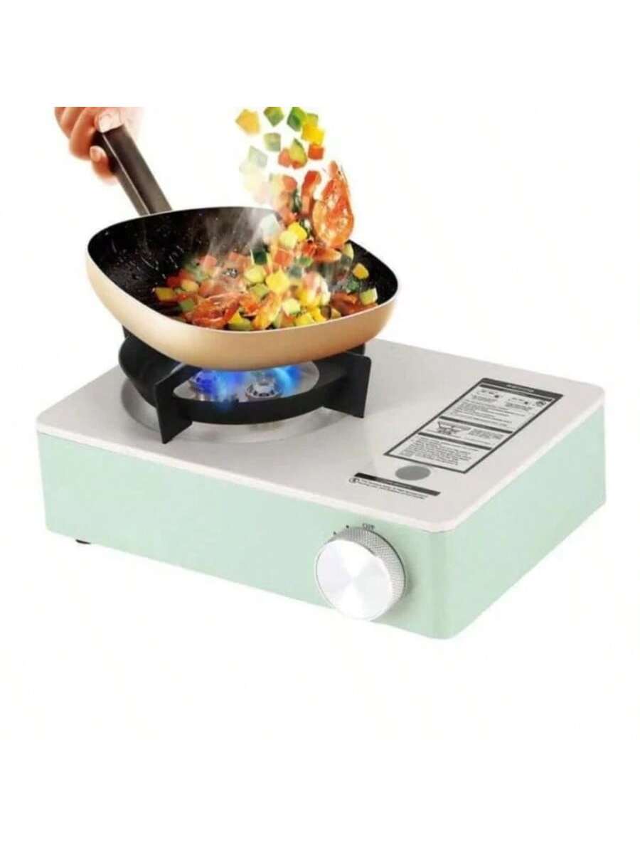 Estufa de Gas Portátil para Camping con 3 Quemadores | Mini Cocina de Gas Butano/Propano con Perilla Antideslizante y Cuerpo Reforzado | Ideal para Acampar, Picnic y Cocina Exterior