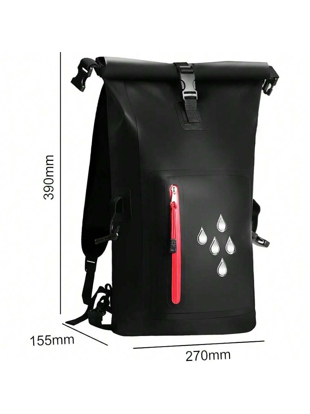 Mochila Impermeable 25L para Senderismo, Camping, Playa y Ciclismo – Bolsa Estanca con Cierre Enrollable, Ligera y Resistente al Agua – Disponible en Negro