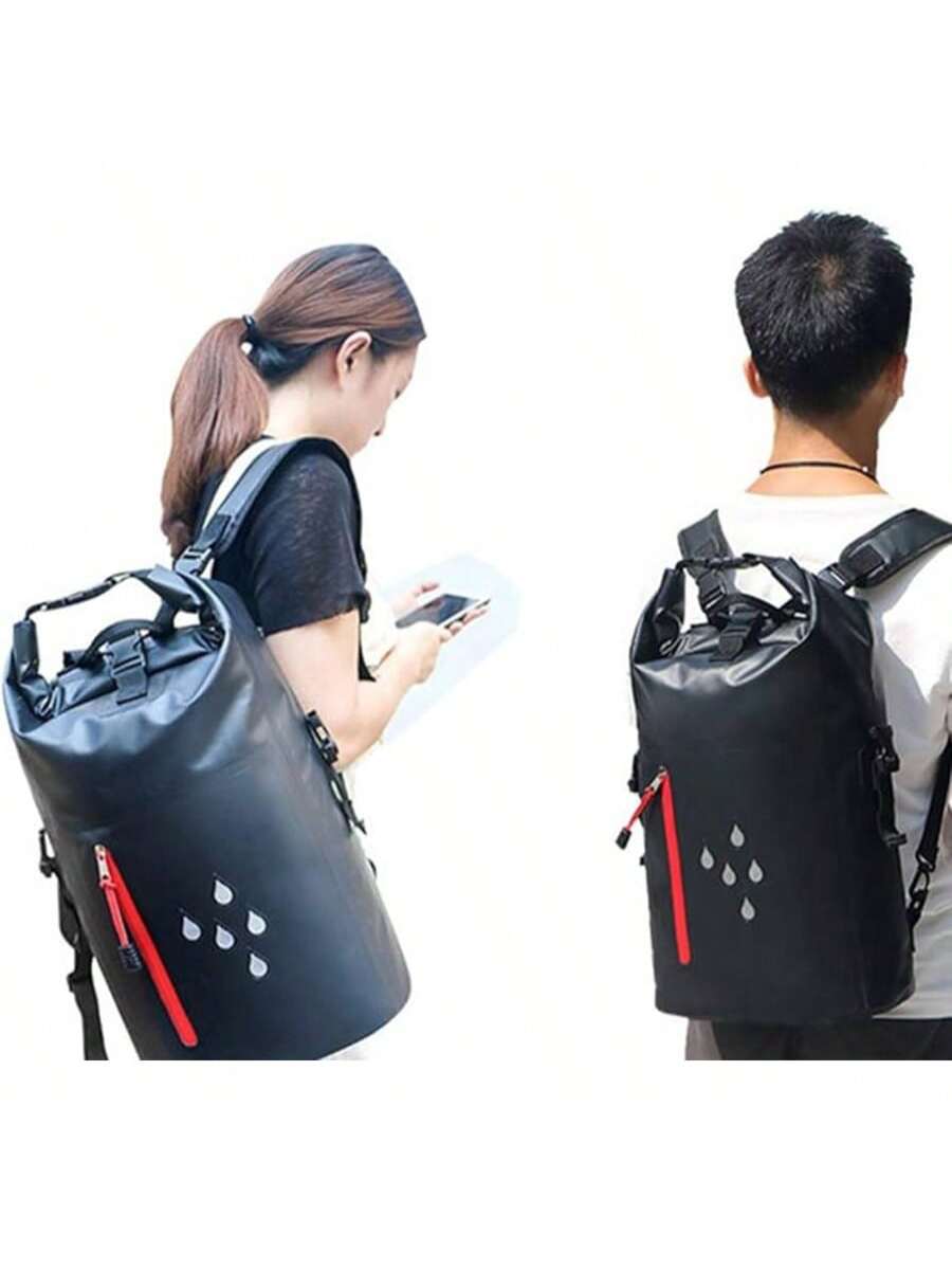 Mochila Impermeable 25L para Senderismo, Camping, Playa y Ciclismo – Bolsa Estanca con Cierre Enrollable, Ligera y Resistente al Agua – Disponible en Negro