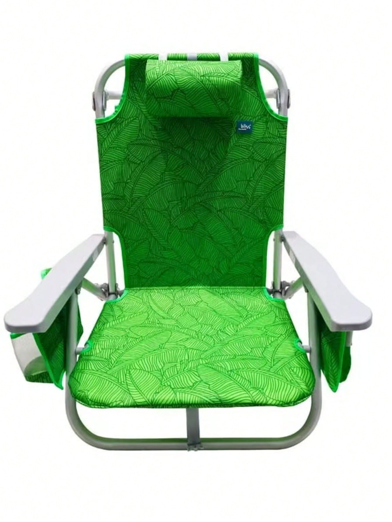 Silla de Playa Reclinable de Aluminio - 8 Posiciones Ajustables, Bolsa Nevera Desmontable, Bolsillos Laterales, Soporte de hasta 113 kg
