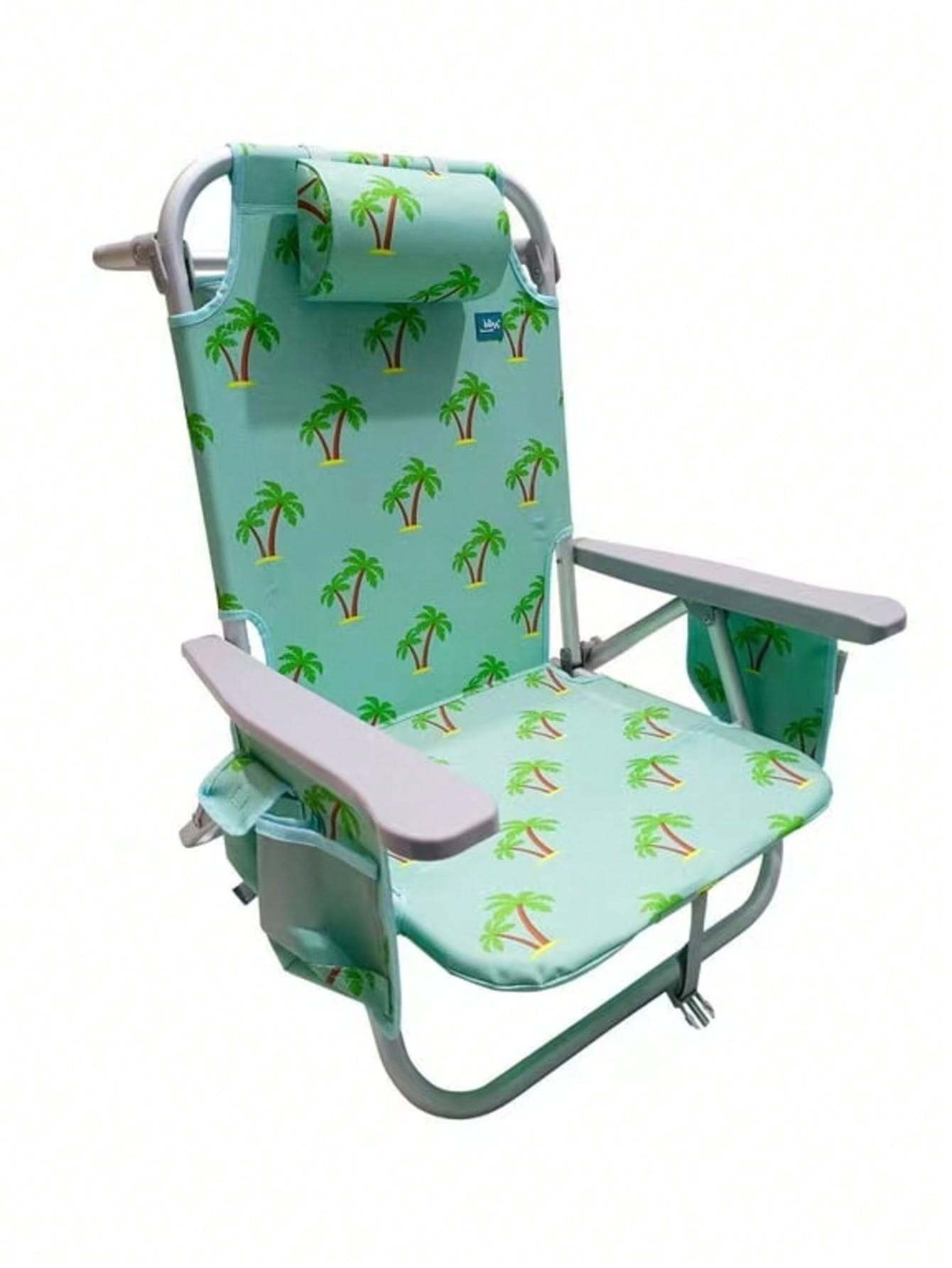 Silla de Playa Reclinable de Aluminio - 8 Posiciones Ajustables, Bolsa Nevera Desmontable, Bolsillos Laterales, Soporte de hasta 113 kg