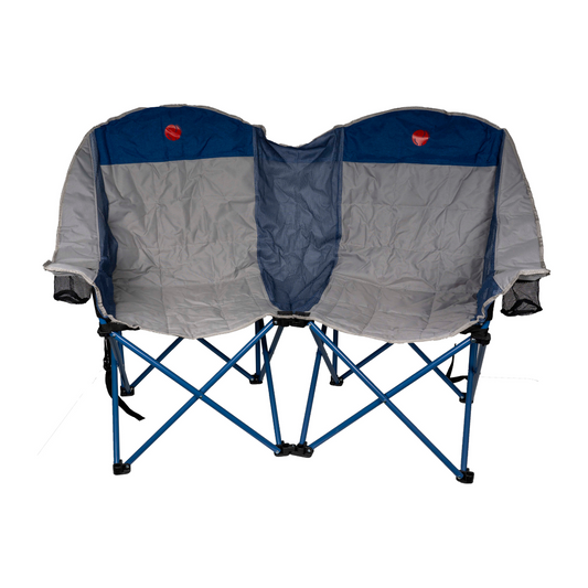 Silla de campamento plegable doble con ajuste circular y respaldo acolchado