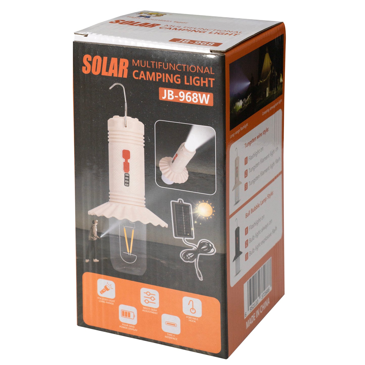 Lámpara Camping Solar Multifunción JB-968W