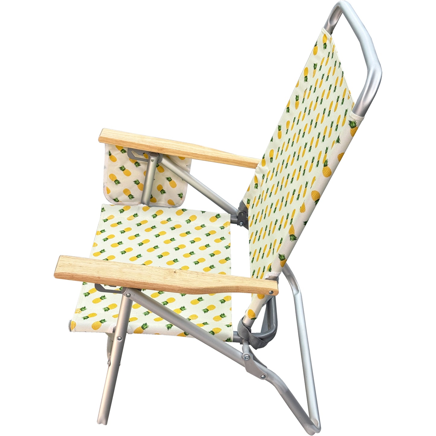 Silla de Playa Plegable de Aluminio | Respaldo Reclinable en 3 Posiciones | Reposabrazos de Madera | 4 Colores Disponibles | Ligera y Resistente para Camping y Playa