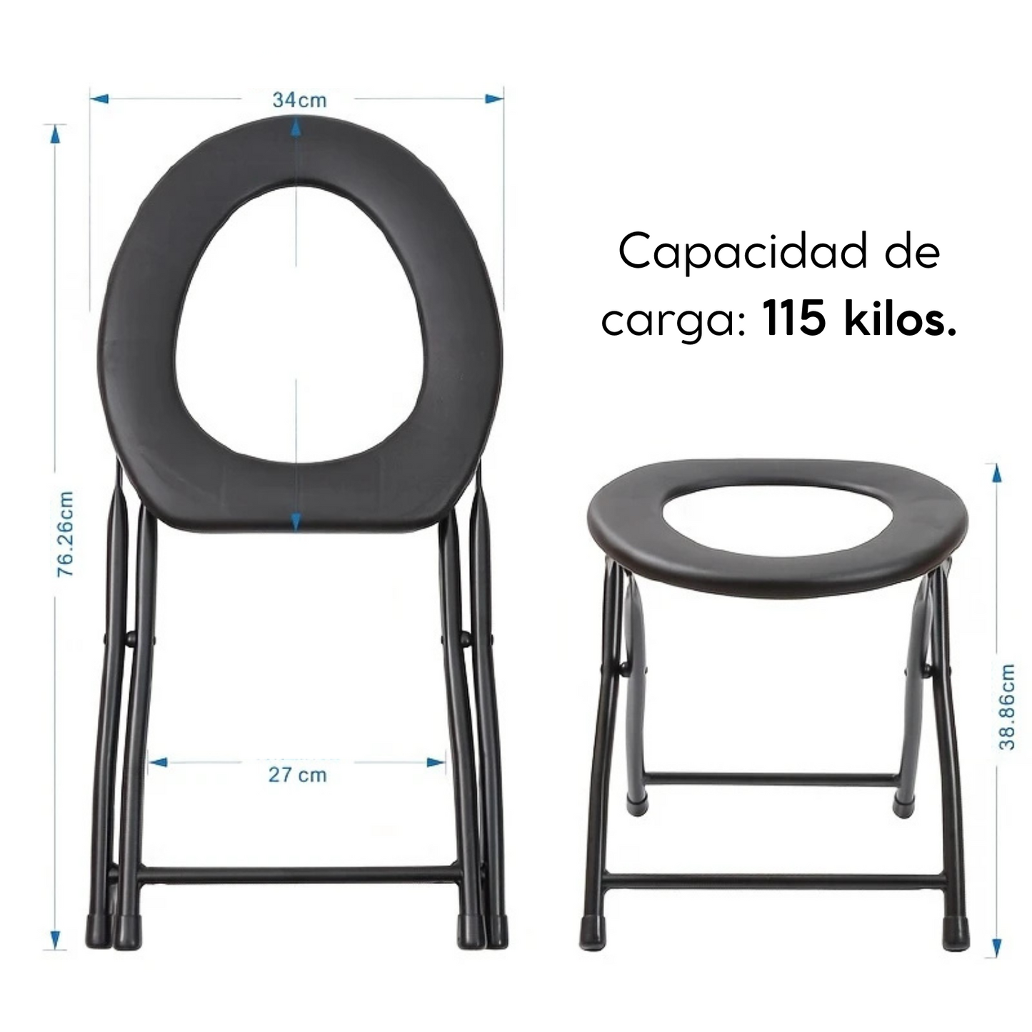 Asiento de Inodoro Portátil Plegable para Uso al Aire Libre