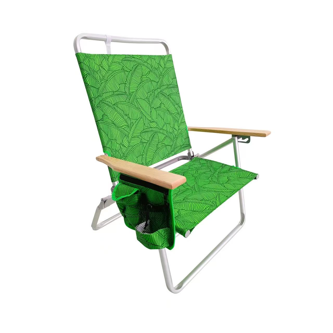 Silla de Playa Plegable de Aluminio | Respaldo Reclinable en 3 Posiciones | Reposabrazos de Madera | 4 Colores Disponibles | Ligera y Resistente para Camping y Playa