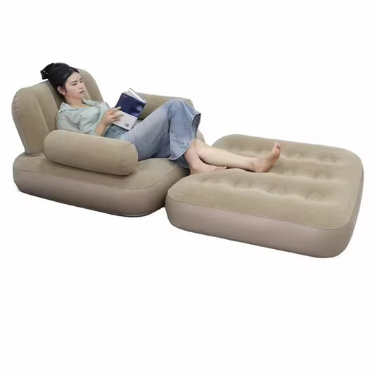 FENGSEN Sofá Cama Hinchable Plegable Individual 195*100*65 cm con Bomba Eléctrica – Ideal para Camping y Hogar