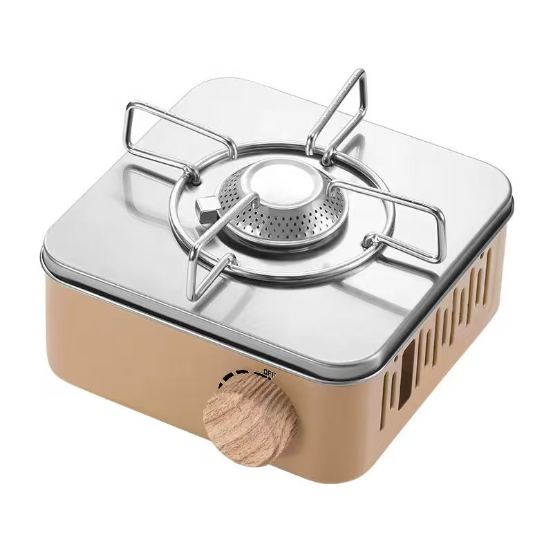 Hornillo de Gas Portátil con Detalle en Madera FS2307