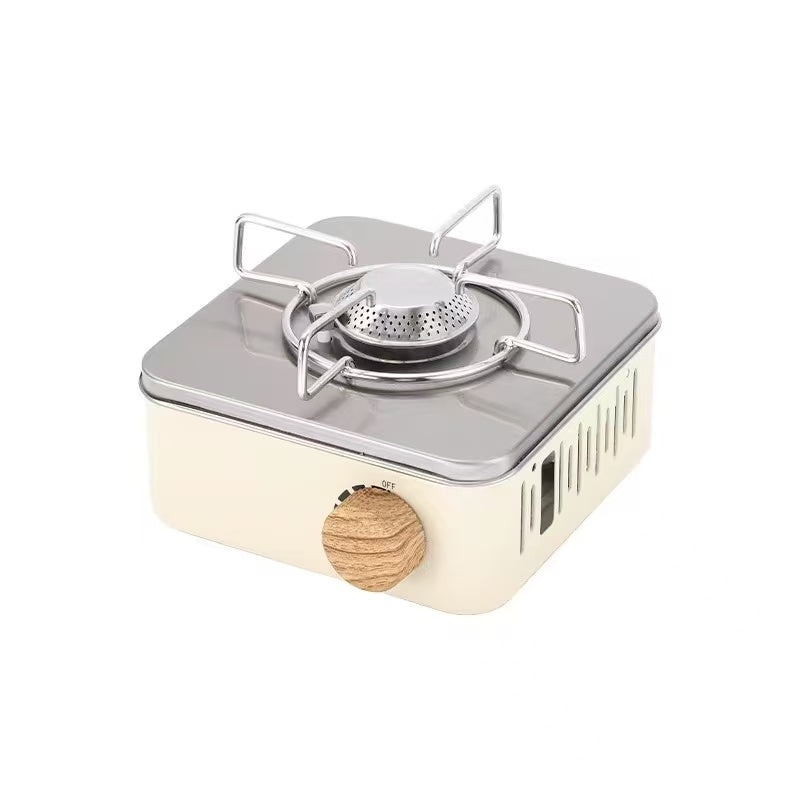 Hornillo de Gas Portátil con Detalle en Madera FS2307