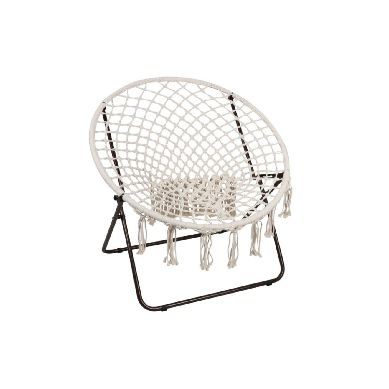 Silla macramé estilo boho para terraza - Plegable y resistente