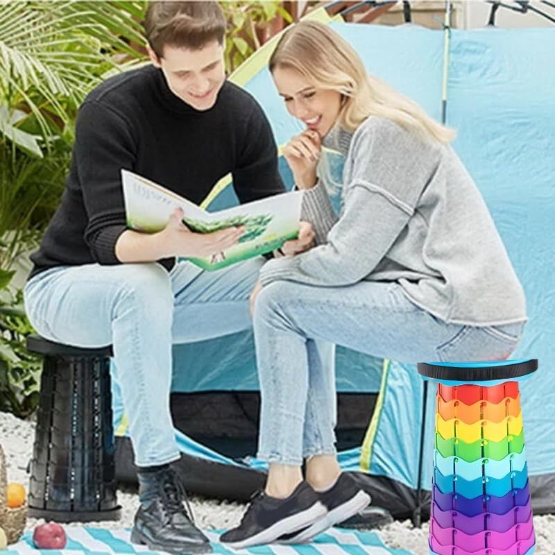 Taburete retráctil plegable – Color arcoíris, ligero y ultra resistente
