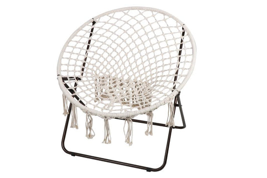 Silla macramé estilo boho para terraza