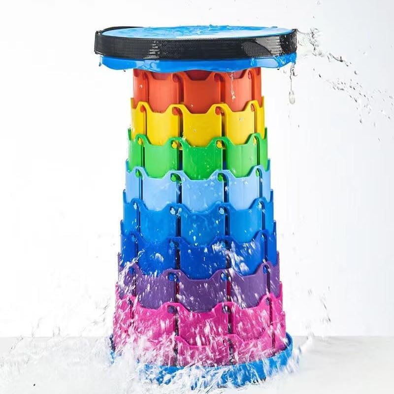 Taburete retráctil plegable – Color arcoíris, ligero y ultra resistente