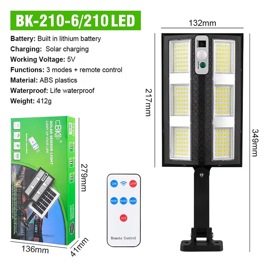 Luz Solar Recargable con Control Remoto y Sensor - Resistente al Agua FENGSEN