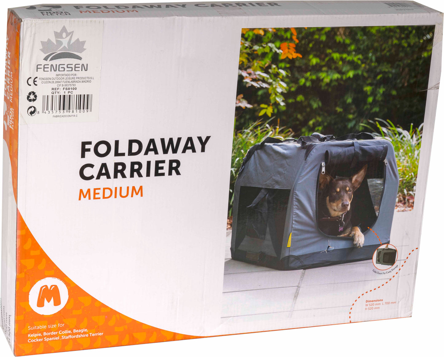 Transportín  Grande Plegable | Para Perros y Gatos 70X52X52 FENGSEN